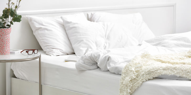 Relaxing Bedroom with white bedspread